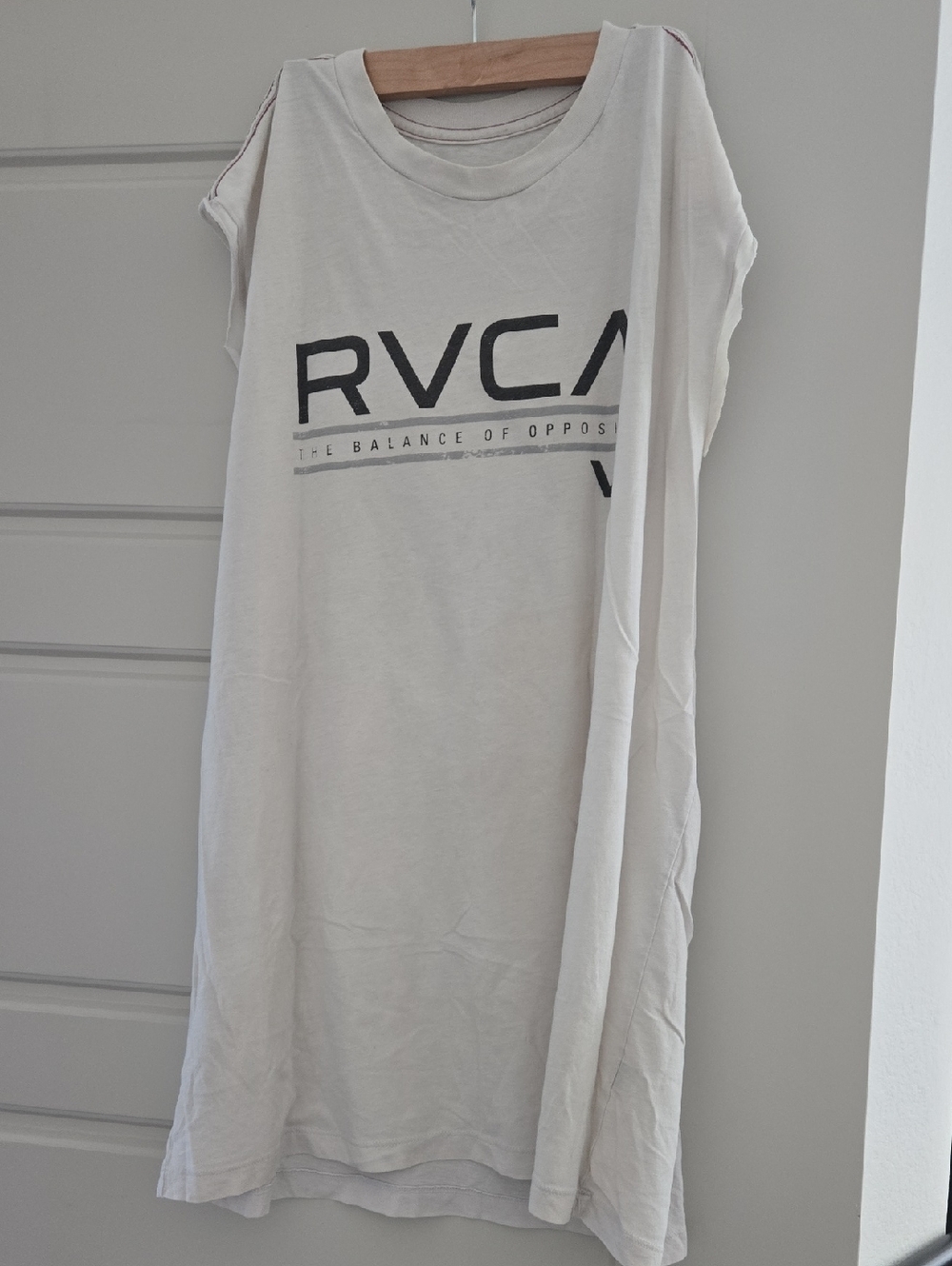 RVCA Cream Sleeveless Logo Tank